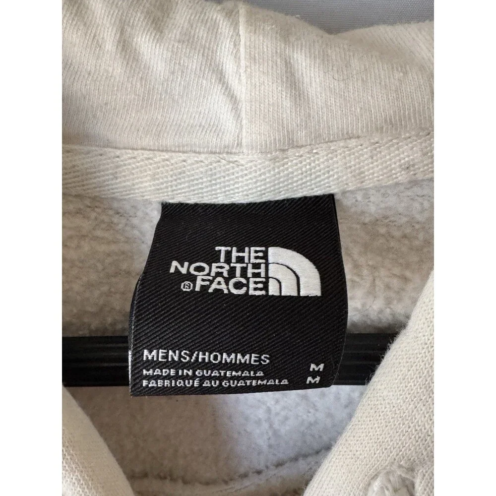 The North Face Hoodie Mens M Cream Never Stop Exploring Mountain Graphic